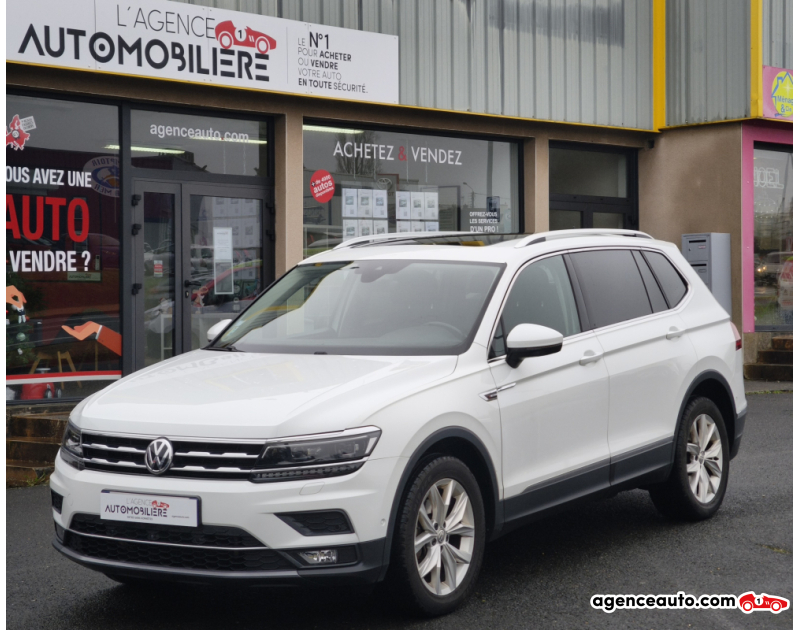 Compra de Coches Usados, Coches Usados Baratos %'|'% Agence Auto Volkswagen Tiguan Allspace 2.0 TDI 4MOTION 150 CH CARAT Blanc Año 2018 Automatique Diesel