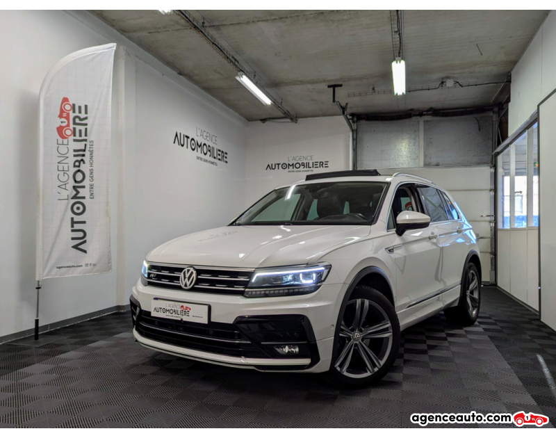 Achat voiture occasion, Auto occasion pas cher | Agence Auto Volkswagen Tiguan II (2) 1.5 TSI 150 8CV R-LINE DSG7 Blanc Année 2019 Automatique Essence
