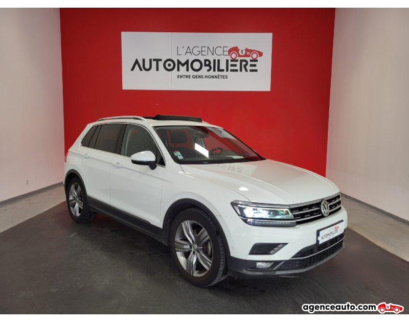 Achat voiture occasion, Auto occasion pas cher | Agence Auto Volkswagen Tiguan TIGUAN 2.0 TDI 150 CARAT DSG7 + TOIT OUVRANT Blanc Année 2019 Automatique Diesel