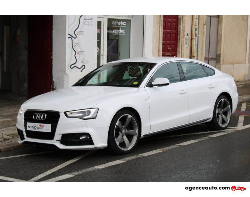 Aankoop Gebruikte Auto, Goedkope Gebruikte Auto | Agence Auto Audi A5 SPORTBACK 2.0 TDI 150 S-LINE ( Distribution changée, Radar Av / Arr, GPS ... ) Blanc Jaar 2016 Manuelle Diesel