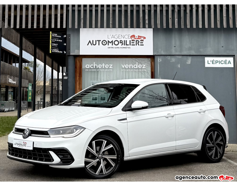 Compra de Coches Usados, Coches Usados Baratos %'|'% Agence Auto Volkswagen Polo VI (Ph2) 1.0 TSI 110ch R-Line DSG / 1°Main Blanc Año 2022 Automatique Essence
