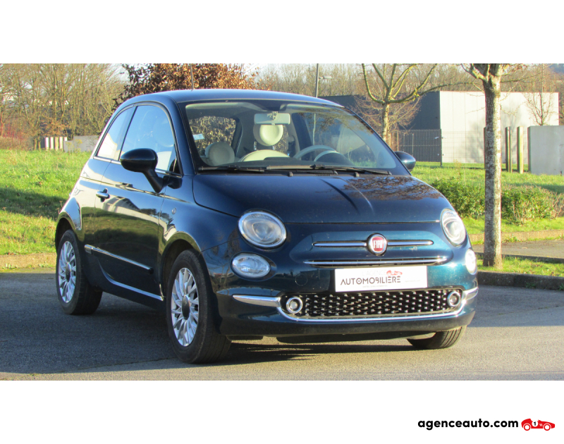 Achat voiture occasion, Auto occasion pas cher | Agence Auto Fiat 500 1,2L 70CH LOUNGE Bleu Année 2018 Manuelle Essence