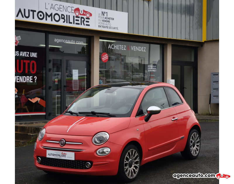Achat voiture occasion, Auto occasion pas cher | Agence Auto Fiat 500 1.2 MPI 69 CH LOUNGE Orange Année 2019 Automatique Essence