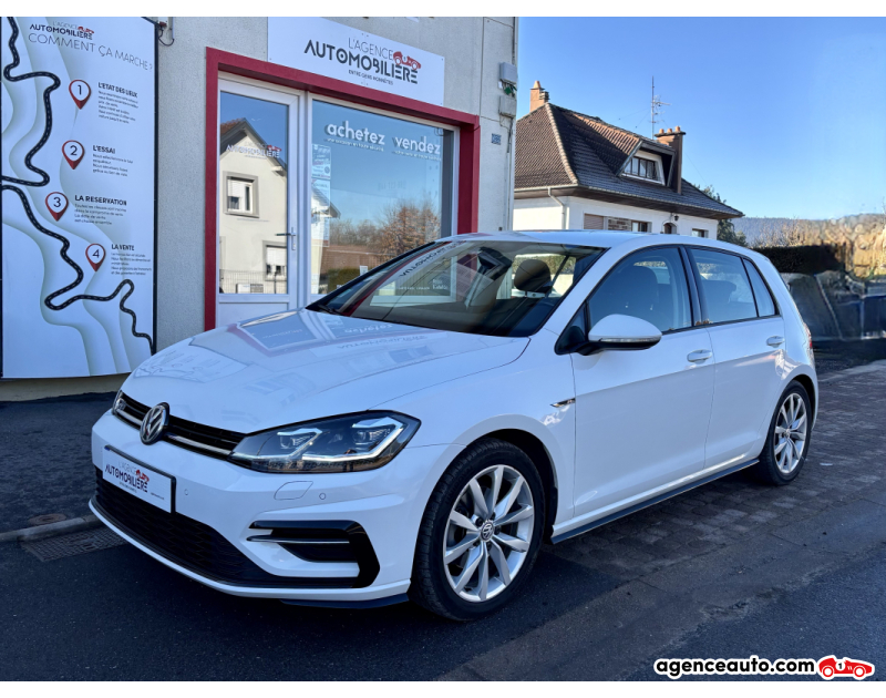 Achat voiture occasion, Auto occasion pas cher | Agence Auto Volkswagen Golf VII Phase 2 1.5 TSI DSG7 150 cv R-Line Carat Blanc Année 2020 Automatique Essence