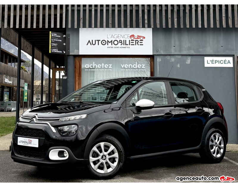 Achat voiture occasion, Auto occasion pas cher | Agence Auto Citroen C3 1.2 PureTech 83 You! / 1°Main - Entretien Citroën Noir Année 2022 Manuelle Essence