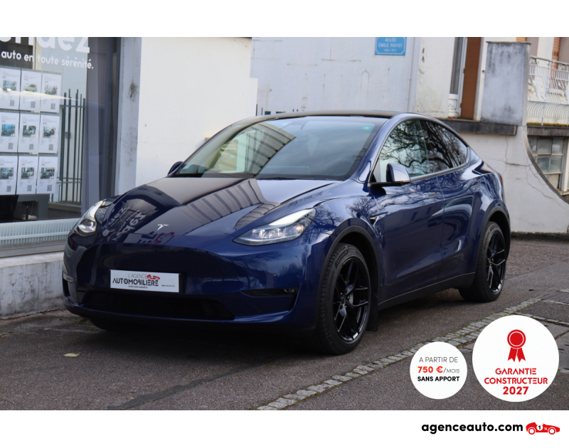 Gebrauchtwagenkauf, Günstige Gebrauchtwagen | Automobilienagentur Tesla Model Y 75 Kwh Long Range AWD (1ère main, Autopilot amélioré, Attelage) Bleu Jahr 2022 Automatique Électrique