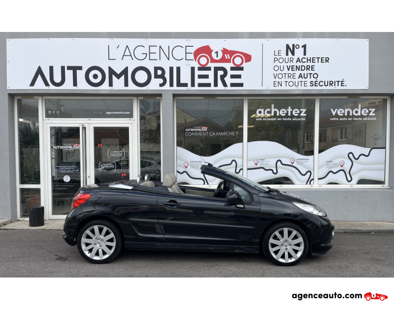 Aankoop Gebruikte Auto, Goedkope Gebruikte Auto | Agence Auto Peugeot 207 CC 1.6 150 CV FELINE Noir Jaar 2007 Manuelle Essence
