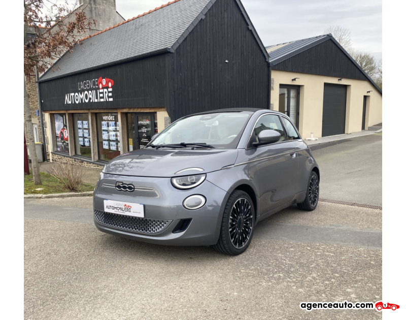 Achat voiture occasion, Auto occasion pas cher | Agence Auto Fiat 500 E 118 LA PRIMA 42KWH CABRIOLET Gris Année 2021 Automatique Électrique