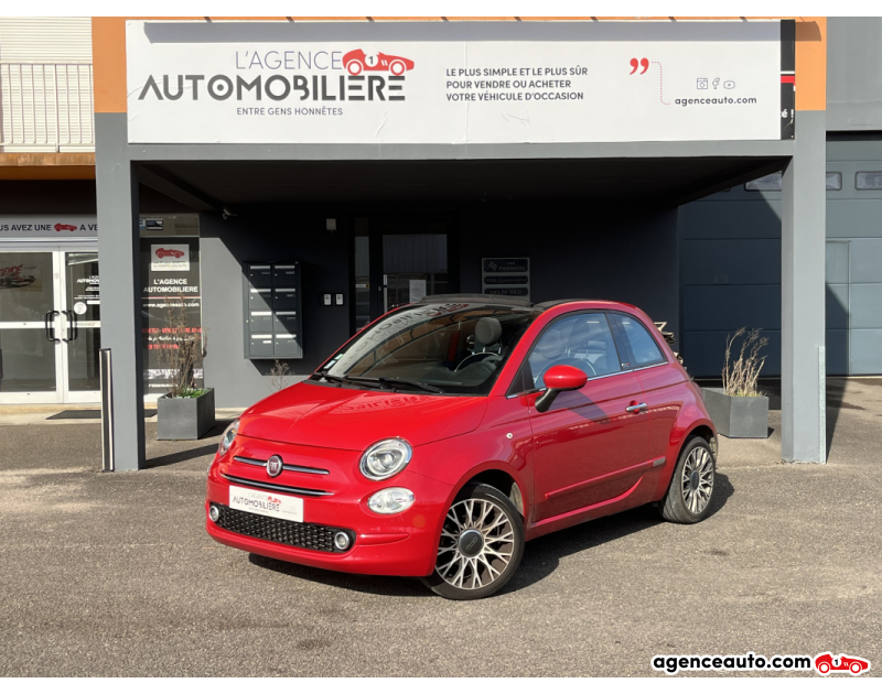 Achat voiture occasion, Auto occasion pas cher | Agence Auto Fiat 500C Cabriolet 1.2 MPi 69cv Lounge - Apple CarPlay/Radar AR/City/Régulateur Rouge Année 2019 Manuelle Essence