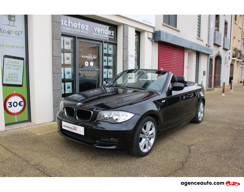 Achat voiture occasion, Auto occasion pas cher | Agence Auto Bmw Série 1 Cabriolet CABRIOLET 2.0 118 I 145 LUXE ( Radar de recul, Clim, Attelage ... ) Noir Année 2010 Manuelle Essence