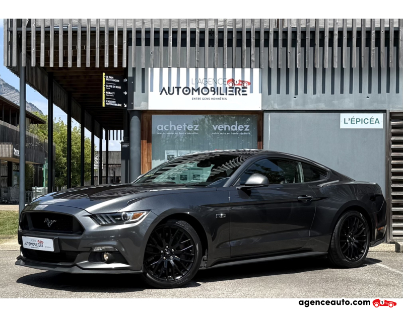 Achat voiture occasion, Auto occasion pas cher | Agence Auto Ford Mustang Fastback 5.0 V8 421ch GT BVA / Entretien Ford & Immat France Gris Année 2016 Automatique Essence