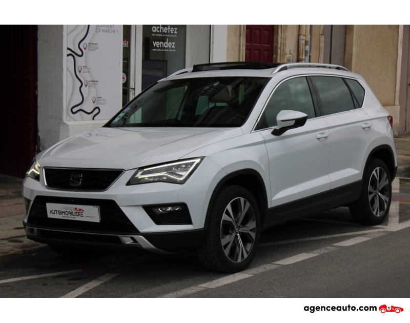 Aankoop Gebruikte Auto, Goedkope Gebruikte Auto | Agence Auto Seat Ateca SEAT ATECA 1.5 TSI 150CH ACT S&S XCELLENCE DSG (Toit ouvrant, Caméra, drive assist advanced) Blanc Jaar 2019 Automatique Essence
