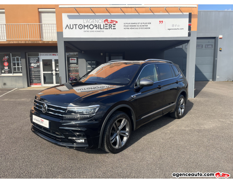 Achat voiture occasion, Auto occasion pas cher | Agence Auto Volkswagen Tiguan Allspace R line 7 places 2.0 TDi 4Motion DSG7 190 cv ToitOuvrantPanoramique/Caméra 360°/SiègesChauffants Noir Année 2019 Automatique Diesel