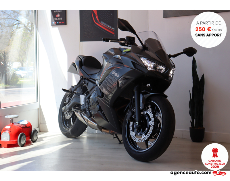 Compra de Carros Usados, Carros Usados Baratos | Auto Immo Kawasaki Ninja 650 A2 (1ère main, Support de plaque court, Moto d'origine) Noir Ano 2025 Manuelle Essence