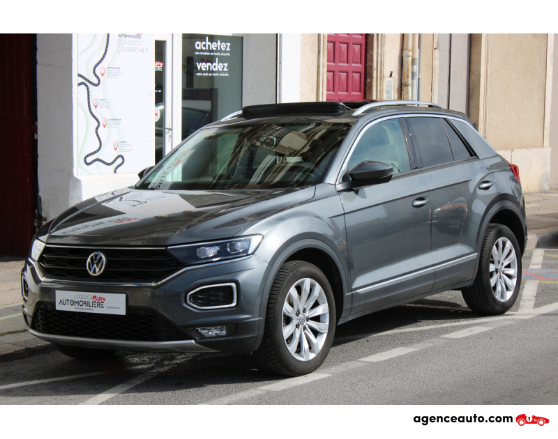 Aankoop Gebruikte Auto, Goedkope Gebruikte Auto | Agence Auto Volkswagen T-roc 1.5 TSI 150 EVO CARAT (Toit ouvrant panoramique, Caméra de recul, CarPlay..) Gris Jaar 2019 Manuelle Essence