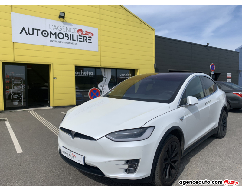 Achat voiture occasion, Auto occasion pas cher | Agence Auto Tesla Model X 100D 422CV Grande Autonomie Dual-Motor 6 Places Blanc Année 2017 Automatique Électrique