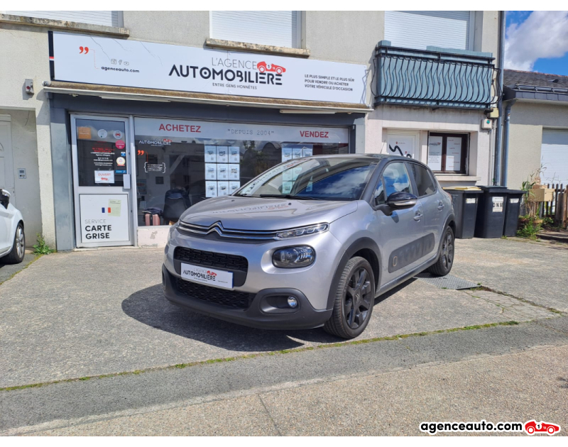 Achat voiture occasion, Auto occasion pas cher | Agence Auto Citroen C3 III 1.2 S&S 110cv Origins - Faible Kilomètrage Gris Année 2019 Manuelle Essence