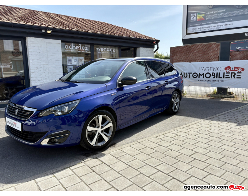 Aankoop Gebruikte Auto, Goedkope Gebruikte Auto | Agence Auto Peugeot 308 SW 1.2 130 S&S GT LINE TOIT PANORAMIQUE Bleu Jaar 2015 Manuelle Essence