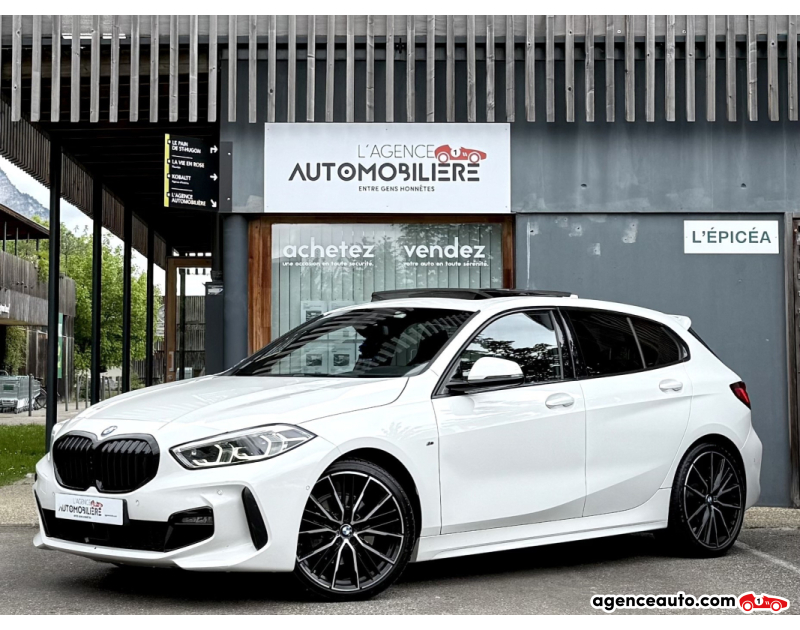 Achat voiture occasion, Auto occasion pas cher | Agence Auto Bmw Série 1 (F40) 118d 150ch M Sport BVA - Toit ouvrant & Sièges sport Blanc Année 2019 Automatique Diesel