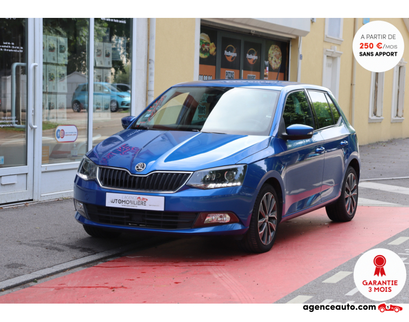Achat voiture occasion, Auto occasion pas cher | Agence Auto Skoda Fabia 1.0 MPi 60 Drive BVM (Kit Distribution à jour, CarPlay, Jantes Alu) Bleu Année 2017 Manuelle Essence