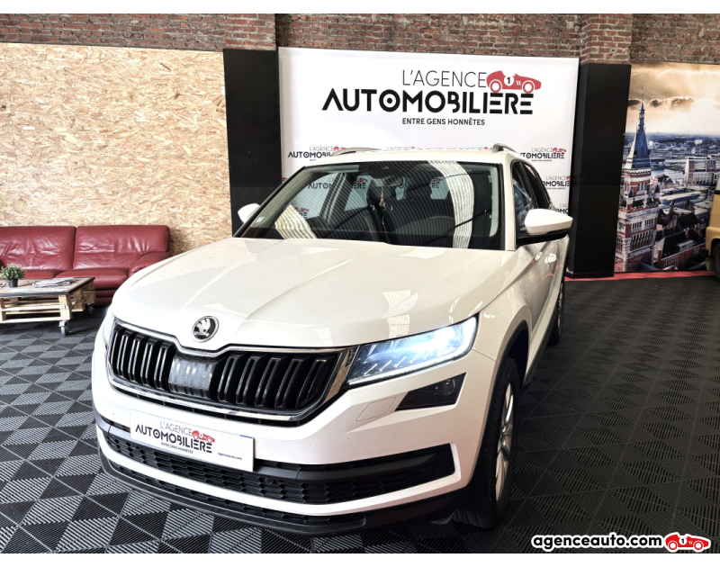 Aankoop Gebruikte Auto, Goedkope Gebruikte Auto | Agence Auto Skoda Kodiaq 2.0 TSI 190 STYLE 4X4 DSG BVA Blanc Jaar 2020 Automatique Essence
