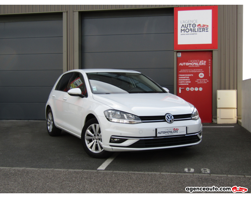 Achat voiture occasion, Auto occasion pas cher | Agence Auto Volkswagen Golf 7 1.6 TDi 115ch Bluemotion Technology First Edition DSG7 Blanc Année 2017 Automatique Diesel