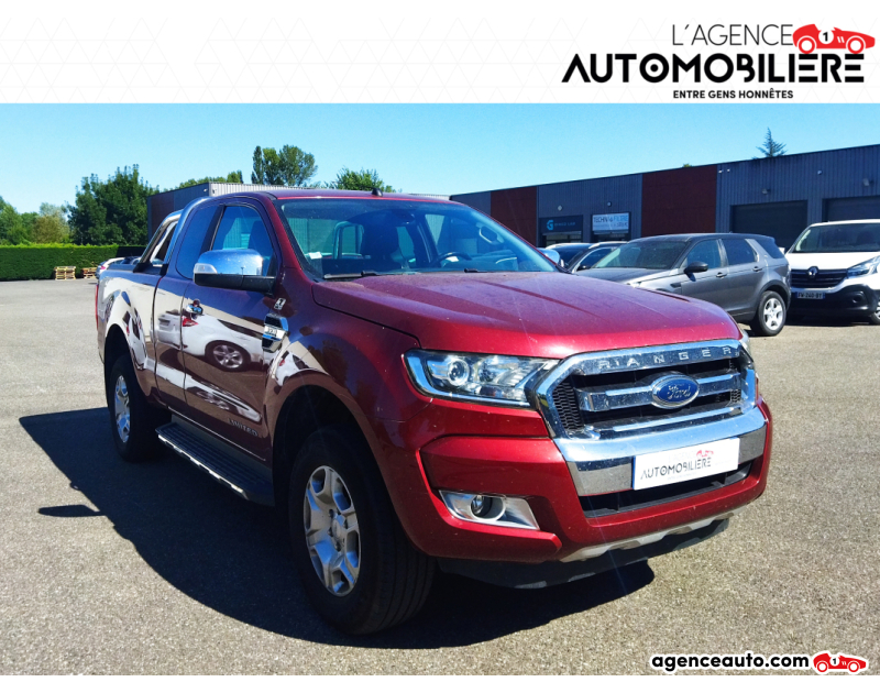 Achat voiture occasion, Auto occasion pas cher | Agence Auto Ford Ranger 2.2 TDCI Super Cabine 4x4 160 cv BVA6 LIMITED Rouge Année 2018 Automatique Diesel