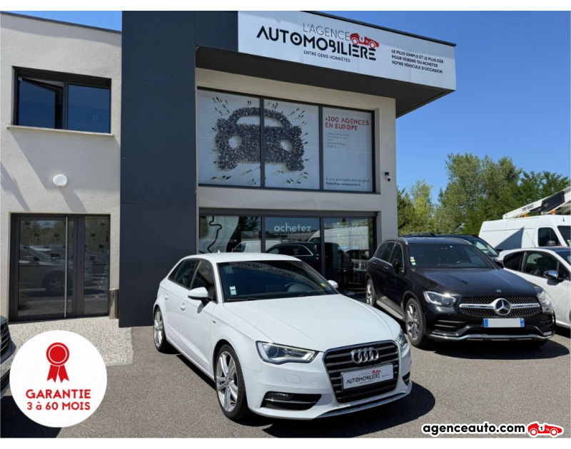 Aankoop Gebruikte Auto, Goedkope Gebruikte Auto | Agence Auto Audi A3 Sportback 2.0 TDI 150 cv S-LINE Blanc Jaar 2016 Manuelle Diesel