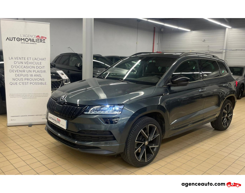 Achat voiture occasion, Auto occasion pas cher | Agence Auto Skoda Karoq Karoq 2.0 TDI 150ch SCR Sportline 4x4 DSG7 Argent Année 2021 Automatique Diesel