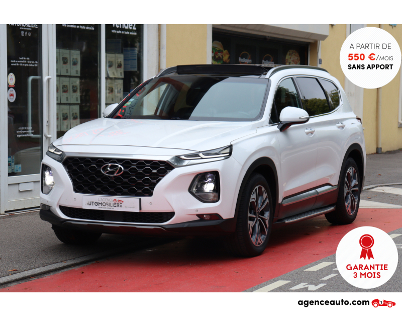 Achat voiture occasion, Auto occasion pas cher | Agence Auto Hyundai Santa Fe Grand Santa Fe 2.0 CRDI 185 4WD Executive BVA8 (7 Places, CarPlay, Toit ouvrant) Blanc Année 2019 Automatique Diesel