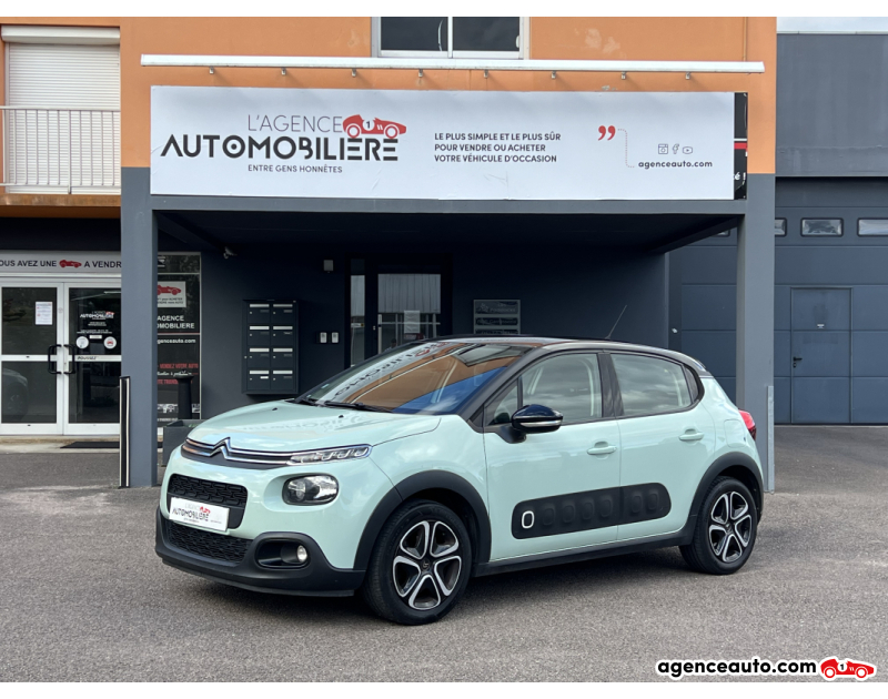 Compra de Coches Usados, Coches Usados Baratos %'|'% Agence Auto Citroen C3 1.2 PureTech 82 CV Shine Courroie Changée  Révisée CarPlay Vert Año 2017 Manuelle Essence