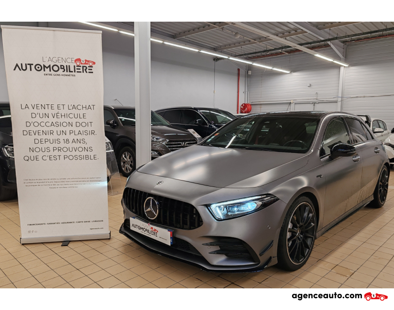 Achat voiture occasion, Auto occasion pas cher | Agence Auto Mercedes Classe A IV 35 AMG 4MATIC 7G-DCT Pack Aero Gris Année 2019 Automatique Essence