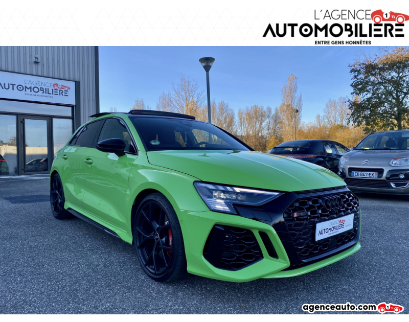 Compra de Coches Usados, Coches Usados Baratos %'|'% Agence Auto Audi RS3 sportback 2.5 TFSI 400CH S Tronic 7 Quattro - Toit Ouvrant - Malus Inclus Vert Año 2021 Automatique Essence