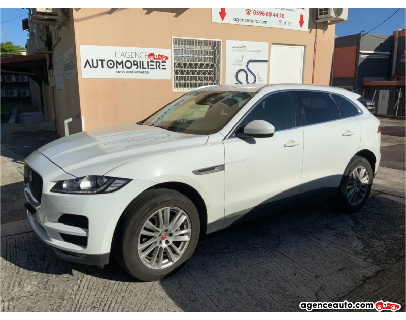 Achat voiture occasion, Auto occasion pas cher | Agence Auto Jaguar F-Pace I Ph1 2.0D 180 PRESTIGE 4x4 BVA Blanc Année 2017 Automatique Diesel