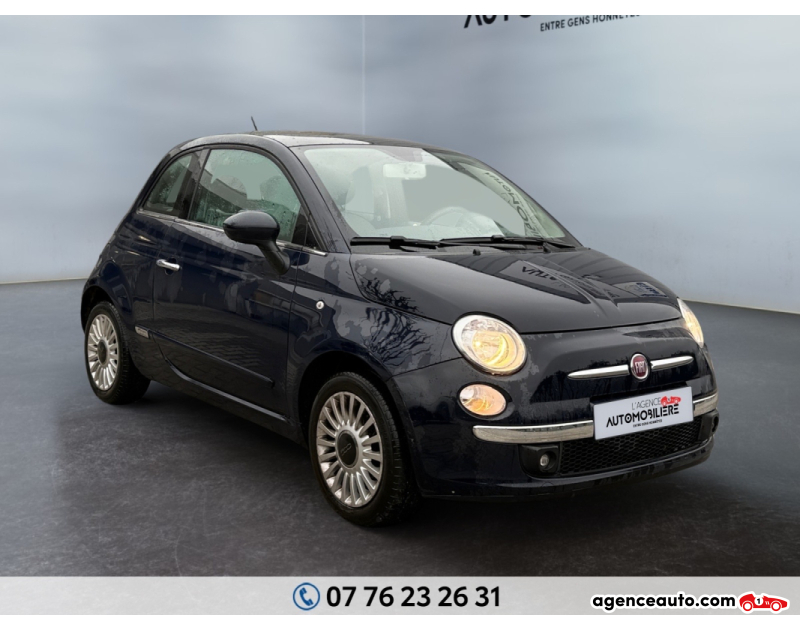 Achat voiture occasion, Auto occasion pas cher | Agence Auto Fiat 500 1.2 69ch lounge Bleu Année 2010 Manuelle Essence