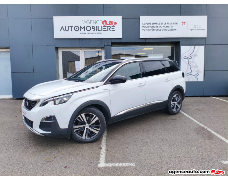 Achat voiture occasion, Auto occasion pas cher | Agence Auto Peugeot 5008 1,6HDI 120CV GT LINE Blanc Année 2017 Manuelle Diesel