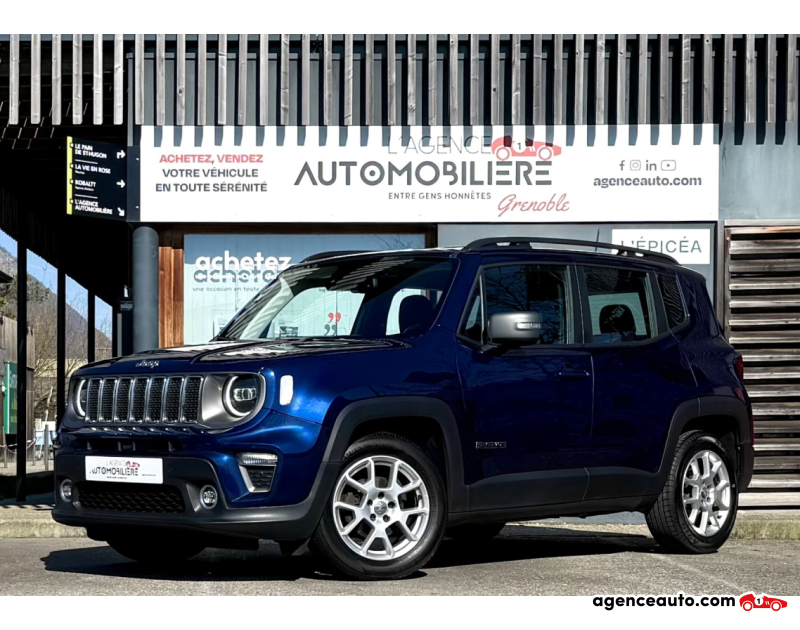 Achat voiture occasion, Auto occasion pas cher | Agence Auto Jeep Renegade 1.0 GSE T3 120ch Limited Bleu Année 2020 Manuelle Essence