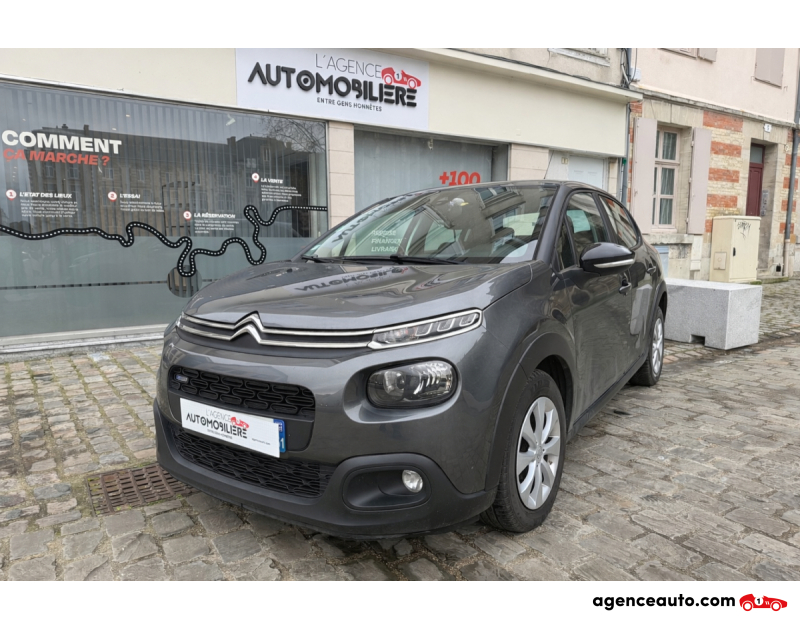 Achat voiture occasion, Auto occasion pas cher | Agence Auto Citroen C3 1.2 VTi PureTech 12V 82 cv Gris Année 2017 Manuelle Essence