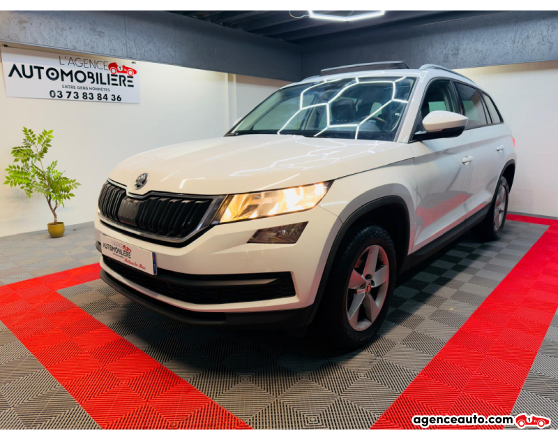 Achat voiture occasion, Auto occasion pas cher | Agence Auto Skoda Kodiaq 2.0 TDI 150 DSG7 Ambition – 1ère main – Suivi concession Blanc Année 2018 Automatique Diesel