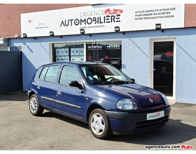 Compra de Coches Usados, Coches Usados Baratos %'|'% Agence Auto Renault Clio 1.2 58ch RTE 5p Bleu Año 1999 Manuelle Essence