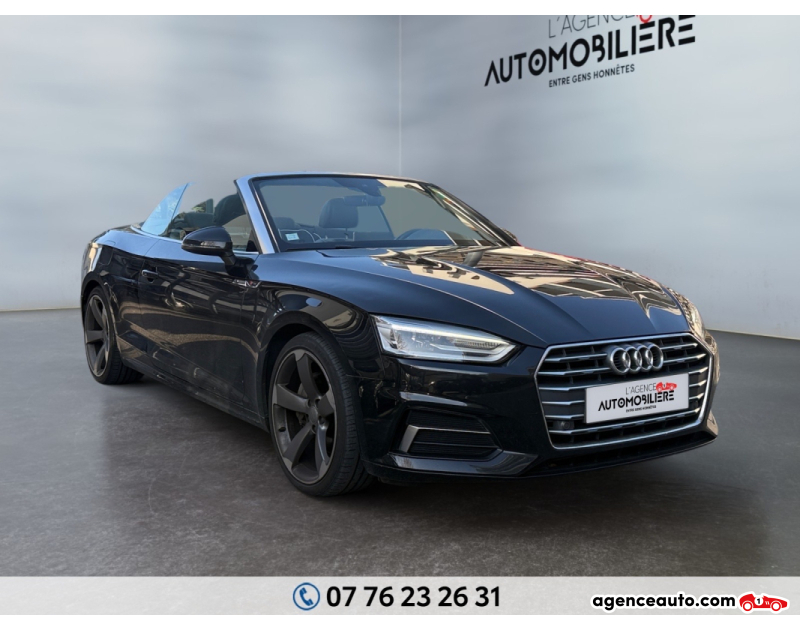 Achat voiture occasion, Auto occasion pas cher | Agence Auto Audi A5 Cabriolet 2L TDI 190ch S-line Noir Année 2018 Automatique Diesel