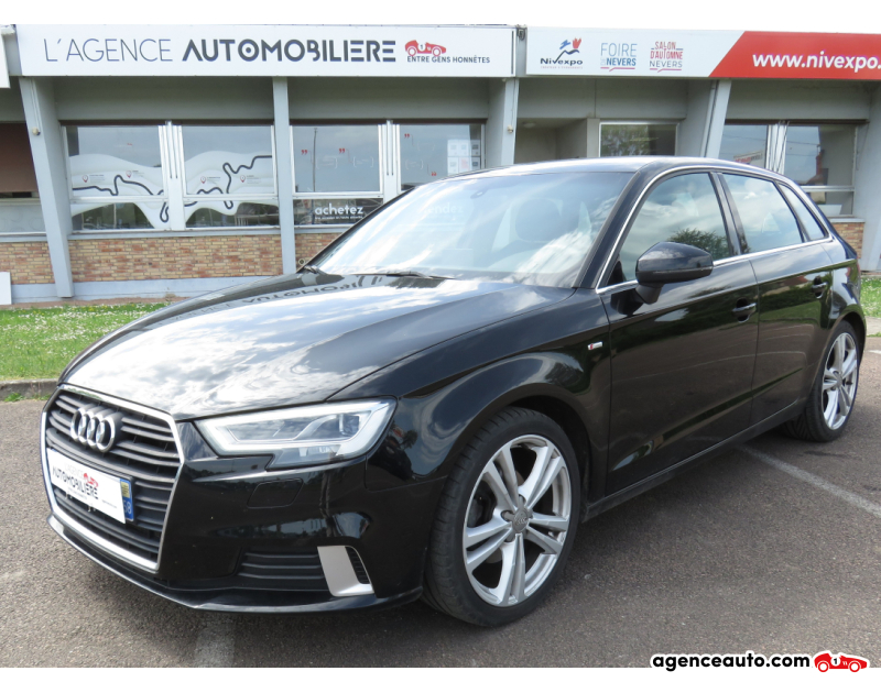 Achat voiture occasion, Auto occasion pas cher | Agence Auto Audi A3 Sportback 35 TDI 150ch S line / Entretien exclusif Audi Noir Année 2018 Manuelle Diesel