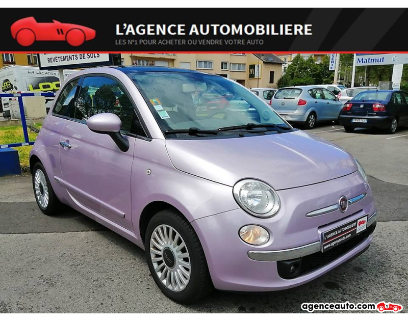 Achat voiture occasion, Auto occasion pas cher | Agence Auto Fiat 500 1.2l Lounge 69CV Violet Année 2013 Manuelle Essence
