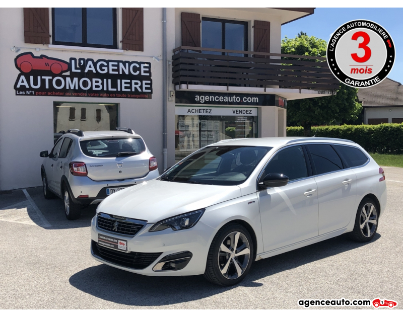 Achat voiture occasion, Auto occasion pas cher | Agence Auto Peugeot 308 SW 1.6 BlueHdi 120 GT LINE blanc nacré Violet Année 2015 Manuelle Diesel