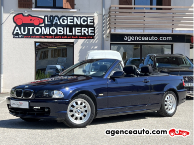 BMW Série 3 320d E46 Housse de volant en cuir noir - Rouge Bleu