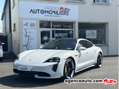 Achat voiture occasion, Auto occasion pas cher | Agence Auto Porsche Taycan 680Ch TURBO 93.4kWh Y22 - 1ERE MAIN - ORIGINE FRANCE Blanc Année: 2022 Automatique Électrique