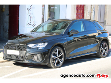 Achat voiture occasion, Auto occasion pas cher | Agence Auto Audi A3 SPORTBACK 1.4 40 TFSIE 204H 150 S-LINE S-TRONIC BVA (Volant sport, CarPlay, ..) Noir Année: 2021 Automatique Hybride