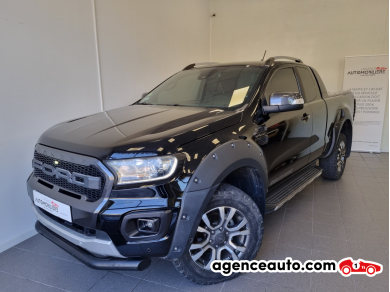 Achat voiture occasion, Auto occasion pas cher | Agence Auto Ford Ranger 2.0 TDCi 213ch Super Cab Wildtrak BVA10 - Attelage Noir Année: 2020 Automatique Diesel