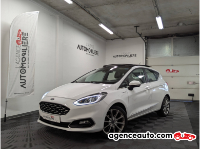 Achat voiture occasion, Auto occasion pas cher | Agence Auto Ford Fiesta VI 1.0 ECOBOOST 100 S&S VIGNALE 5P + TOIT OUVRANT Blanc Année: 2018 Manuelle Essence