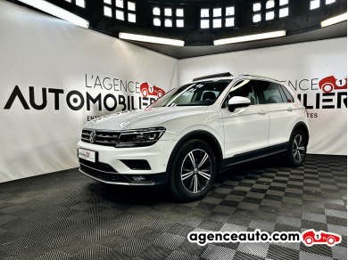 Achat voiture occasion, Auto occasion pas cher | Agence Auto Volkswagen Tiguan II 2.0 TDI 150 BLUEMOTION TECHNOLOGY CARAT DSG7 (Toit ouvrant) Blanc Année : 2018 Automatique Diesel
